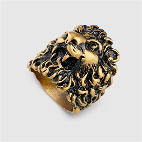 gucci lion rong|Gucci lion ring men.